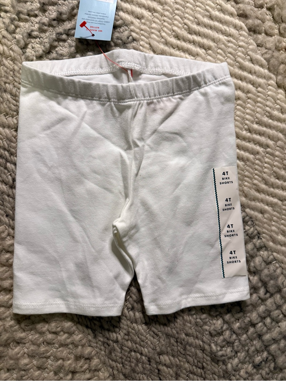 Cat & Jack White Bike Shorts for Kids size 4T 2pr nwt